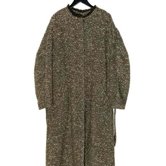 Isabel Marant Etoile Green Tweed Jardy Wool Long Coat - Picture 3 of 11